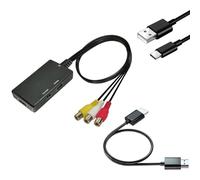 ZEPFJHE Adaptador de HDTV compuesto a digital que convierte señales analógicas a 720P/1080P para monitores, videograbadoras, sistemas de juegos, analógicos a adaptadores digitales Hdtv