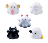 ZEPFJHE Adorable decoración de escritorio de resinas fantasmales en miniatura, divertido adorno de Halloween para decoración del hogar, oficina, estante fantasmal