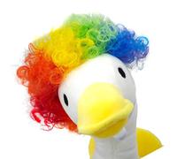 ZEPFJHE Afros - Peluca de gansos para mascotas, accesorio para el pelo, ideal para dueños de mascotas creativas, eventos temáticos, fotografía, ocasión, tocado, postizo de gansos para fiestas