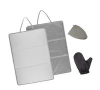 ZEPFJHE Almohadilla de planchado plegable para colgar, superficies protectoras contra el calor para el cuidado de la ropa, tapete de hierro para colgar en viajes, almohadilla de planchado para ropa