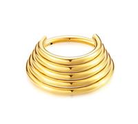 ZEPFJHE Anillos de aro de nariz de moda para creadores de tendencias de moda con diseños de campanas de múltiples capas en materiales de aleación resistentes, joyería cómoda para piercing, 8mm, como