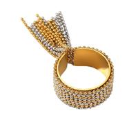 ZEPFJHE Anillos resistentes con borlas ajustables con revestimiento de oro de 18 quilates antideslustre para uso nocturno, fiestas, reuniones, cadena sofisticada, talla única, como se describe, como