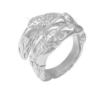 ZEPFJHE Anillos trenzados de serpiente con textura martillada, anillos juveniles con tamaño ajustable, elegante accesorio de dedo para negocios, casual, talla única, como se describe, como se describe