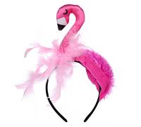ZEPFJHE Aro de pelo de flamenco de peluche para mujer, diadema de maquillaje para la cabeza, para sesión de fotos, accesorios para el cabello de Navidad