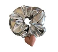 ZEPFJHE Banda para el pelo de intestino grande plateada con colgante de corazón simple para cola de caballo, diadema elástica para el pelo