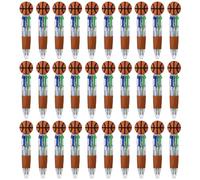 ZEPFJHE Bolígrafos retráctiles de 4 colores con diseño de pelota de fútbol, baloncesto, béisbol, diseño de bola, regalo para diversión diaria, herramienta de escritura