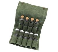 ZEPFJHE Bolsa de almacenamiento de especias para camping, resistente, de lona, con 9 botellas, ideal para jardín y expediciones, juego de senderismo, Verde con botella, Talla única
