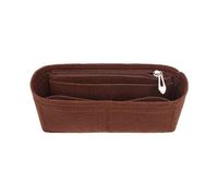 ZEPFJHE Bolsa de fieltro con múltiples bolsillos, bolsa de maquillaje, versátil bolsa de viaje para cosméticos para mujer, Café, Zipper style