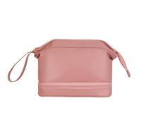 ZEPFJHE Bolsa de maquillaje de doble capa para mujeres y niñas, bolsa de cosméticos de gran capacidad, organizadores de cosméticos, artículos de tocador de piel sintética, artículos de tocador de gran