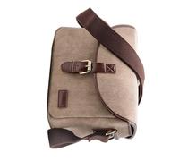 ZEPFJHE Bolsa informal para cámara DSLR, bolsa de hombro impermeable de poliuretano + bolsas de lona interior acolchado para la escuela, Khaki, Juego de equipaje