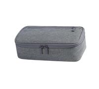 ZEPFJHE Bolsa organizadora de lápices de 2 capas de gran capacidad para suministros escolares, bolígrafos y herramientas de arte, gris