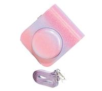 ZEPFJHE Bolsa para cámara con correa para el hombro, bolsas cruzadas, hebilla de ajuste, bolsas para cámara de viaje, Rosa y morado., Juego de equipaje