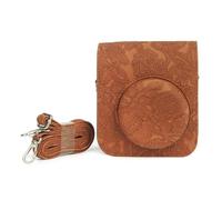 ZEPFJHE Bolsa portátil para cámara con correa ajustable para 12 cámaras, elegante y funda protectora para fotografía, Marrón en relieve, Juego de equipaje