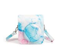 ZEPFJHE Bolsa portátil para cámara, pequeña funda para cámara, bolsa de hombro colorida de piel sintética con patrón de moda para Mini12, Dream Wave, Juego de equipaje