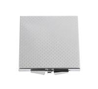 ZEPFJHE Bolsillo portátil de varias formas, doble lado plegado, acero inoxidable, Square, Plata