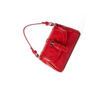 ZEPFJHE Bolso cruzado ajustable con detalle de hebilla de cinturón, interior espacioso, bolso de hombro de piel sintética para uso diario, esencial, diseño único, bolso de hombro para mujer, Red, One