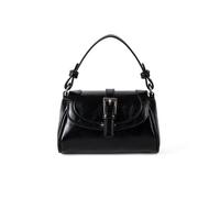 ZEPFJHE Bolso cruzado ajustable con detalle de hebilla de cinturón, interior espacioso, bolso de hombro de piel sintética para uso diario, esencial, diseño único, bolso de hombro para mujer, Black