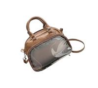 ZEPFJHE Bolso de hombro informal con amplio diseño interior de anime, bolso cruzado práctico de poliuretano para estudiantes, bolsa de mensajero multifuncional, Color café, One Size