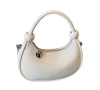 ZEPFJHE Bolso de hombro para mujer, elegante bolso de mano para axilas, con hebilla y cinturón, decoración para uso diario, Black