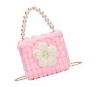 ZEPFJHE Bolso de mano de ganchillo de hilo suave con cadena de metal, cómodo bolso cruzado de hombro, práctico bolso de noche informal para mujer, práctico bolso de hilo, c, One Size