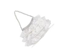 ZEPFJHE Bolso de noche brillante para mujer, bolso de mano para boda, fiesta, cóctel, graduación, bolso de hombro con asa superior, bolso de mano para mujer, bolso de noche, White