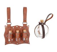 ZEPFJHE Botella de corcho extraíble para guardar líquidos, vino o perfumes, accesorio decorativo de brujas de Halloween con correa de poliuretano