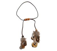 ZEPFJHE Brazalete de cuero tribal étnico indio con plumas, joyería para mujer, estilo hippie, gitano, hippie, con plumas