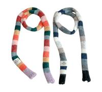 ZEPFJHE Bufanda de punto para mujer, cinturón largo y delgado, corbata para el cuello, bufanda para niñas, accesorios para fotos, pañuelo largo, tendencia de los años 2000, Gris, blanco, negro, rojo