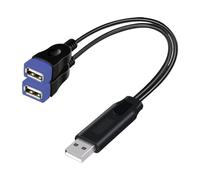 ZEPFJHE Cable de extensión USB doble USB hembra a macho para extensor de transmisión de alimentación y datos, adaptador de 20 cm