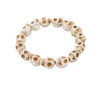 ZEPFJHE Cadena de mano con cuentas de calavera artística, piedras turquesas, accesorio elegante y versátil, pulsera de piedra ligera, no conformista, elegante accesorio de muñeca, One Size, como se
