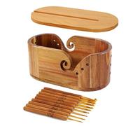 ZEPFJHE Caja de almacenamiento de hilo de madera transportable con tapa elipsoidal para viajes y manualidades en el hogar con hilo de viaje de pino natural