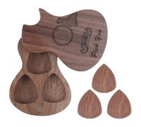 ZEPFJHE Caja de almacenamiento portátil para púas de guitarra, contenedor de madera giratorio abierto para púas de guitarra, caja de madera fácil de transportar, c