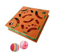 ZEPFJHE Caja de fieltro de rompecabezas de gatos con 2 campanas para desafío mental y diversión física, perfecto para casa y juguete de excavación de mascotas