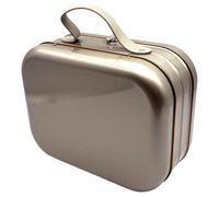 ZEPFJHE Caja organizadora de lata multiusos con tapa con cerradura y mango ergonómico, contenedor de almacenamiento de hojalata para un fácil transporte, almacenamiento de metal antiguo con asa