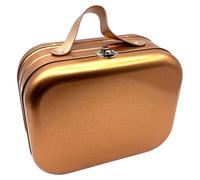 ZEPFJHE Caja organizadora de lata multiusos con tapa con cerradura y mango ergonómico, contenedor de almacenamiento de hojalata para un fácil transporte, almacenamiento de metal antiguo con asa