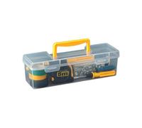 ZEPFJHE Caja organizadora transparente multiusos para el hogar, asa de fácil transporte y caja de herramientas de construcción, almacenamiento de herramientas para clavos y tornillos