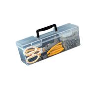 ZEPFJHE Caja organizadora transparente multiusos para el hogar, asa de fácil transporte y caja de herramientas de construcción, almacenamiento de herramientas para clavos y tornillos