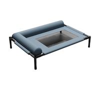 ZEPFJHE Cama elevada para mascotas con almohada, diseño resistente a las mordidas, transpirable, lavable, para perros, hamaca para uso en interiores y exteriores, con funda extraíble y lavable