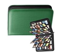 ZEPFJHE Carpeta de tarjetas de 9 bolsillos con cierre seguro para almacenamiento de tarjetas intercambiables en fundas transparentes, colección permanente de tarjetas