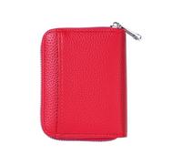 ZEPFJHE Cartera de color sólido con tarjetero, elegante funda corta de piel sintética para monedas pequeñas para cambio diario de piel sintética, carteras portátiles para mujer, Red, Mass Beauty