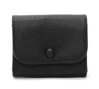 ZEPFJHE Cartera de estilo coreano, elegante monedero corto de piel sintética, monedero pequeño con soporte para todos los días, cambio de estilo coreano, elegante con soporte, Black, Mass Beauty