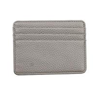 ZEPFJHE Cartera minimalista de cuero, compacta y ligera, tarjetero de crédito para mujeres y hombres, beige