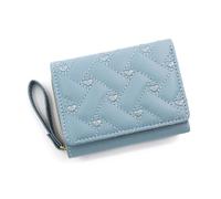 ZEPFJHE Cartera para mujer, monedero pequeño de piel sintética, bolsillo portátil, tarjetas de viaje, Blue