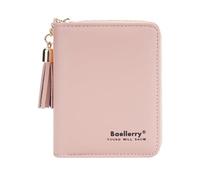 ZEPFJHE Cartera para mujer, tarjetero, monedero, piel sintética, bolsillo portátil, tarjetas de viaje, Pink