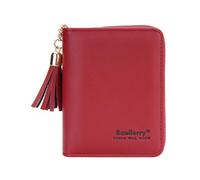 ZEPFJHE Cartera para mujer, tarjetero, monedero, piel sintética, bolsillo portátil, tarjetas de viaje, Red