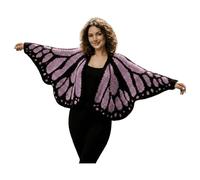 ZEPFJHE Chal de punto con detalle de mariposa King para colgar en el hombro, elegante capa para capas de ropa de abrigo de ganchillo, C, Talla única