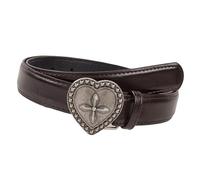 ZEPFJHE Cinturón de cintura con hebillas de corazón grabado, diseño de piel sintética, correa ajustable occidental para mujer, jeans, pantalones, decoración, cinturón de cintura punk, café, Talla