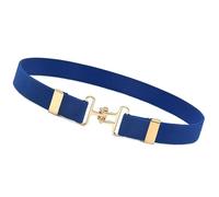 ZEPFJHE Cinturón de equitación flexible para niños, suave, elástico, ajustable, hebilla de gancho de metal, cinturón elástico para niños, deportes y equitación, cinturón elástico para niños, azul