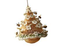 ZEPFJHE Colgante creativo de acrílico plano 2D con diseño de panal de abeja para decoración del hogar, regalo para amantes de las abejas, arte colgante acrílico