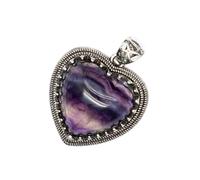 ZEPFJHE Collar con colgante de piedra de labradorita y amatista resistente hecho a mano, portátil para añadir misterio a cualquier atuendo elegante, joyería de piedras preciosas místicas, talla única